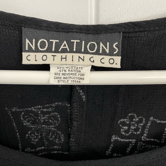 Vintage Notations Motif Prints Short Sleeves Dress - Picture 3 of 6